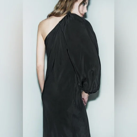 ZARA STUDIO One Shoulder Limited Edition MIDI Dress XS TAGS ATTACHED COCKTAIL - Picture 5 of 15